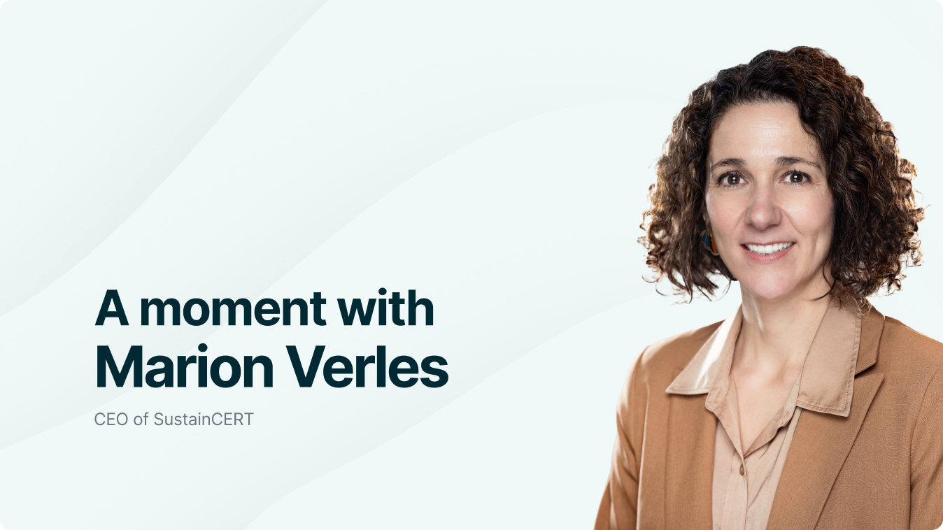 Marion Verles with the text "A moment with Marion Verles" displayed beside her