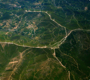 green landscape aerial shot card